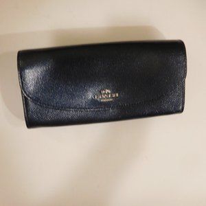 Coach Slim Envelope Blue Leather Wallet (NWT)
